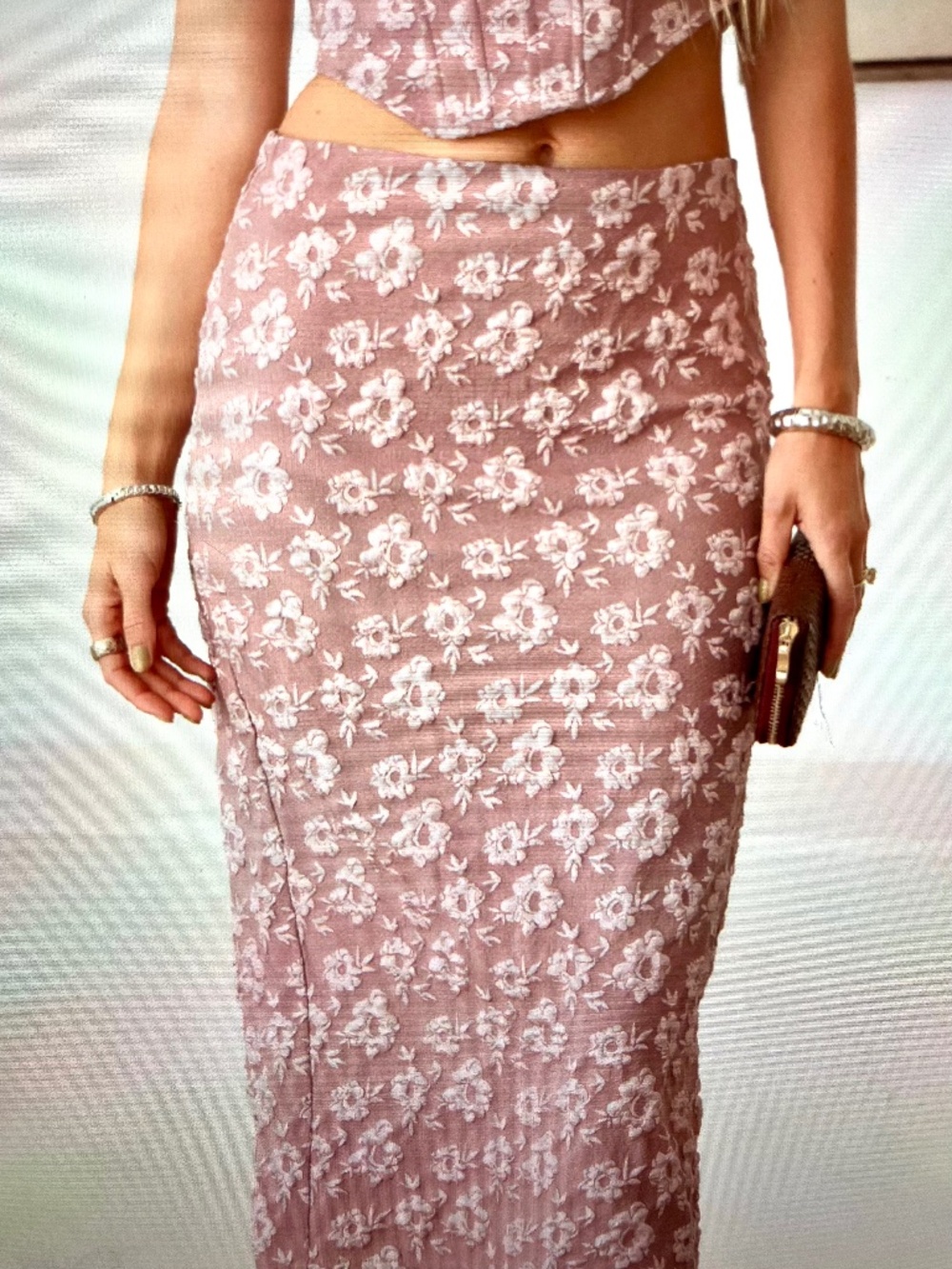 Pink Floral Skirt